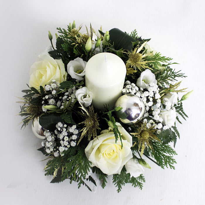 Contemporary White Candle Arrangement