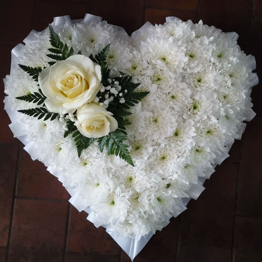 12" (30cm) white heart