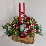 Red festive candle arrangement