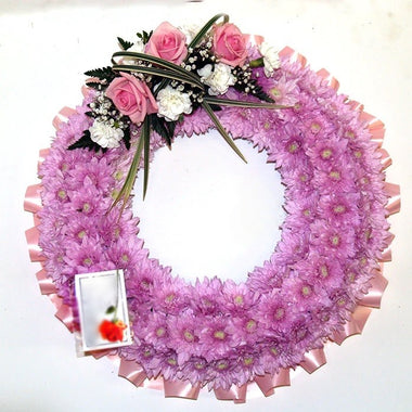 14" (35cm) Pink Ring Wreath