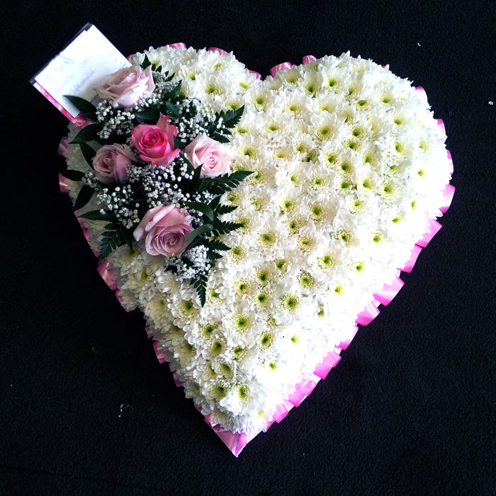 18" (45cm) Pretty Pink & White Heart