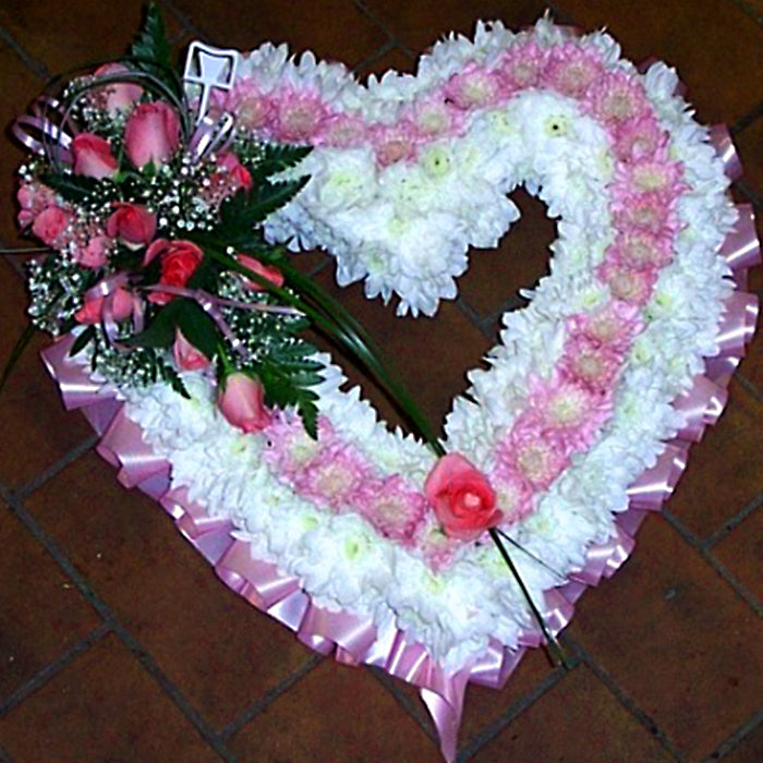 15" (38cm) Pretty Pink Open Heart