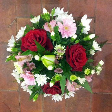 Red Rose and Pink Posy