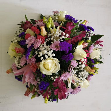 pink purple and white posy