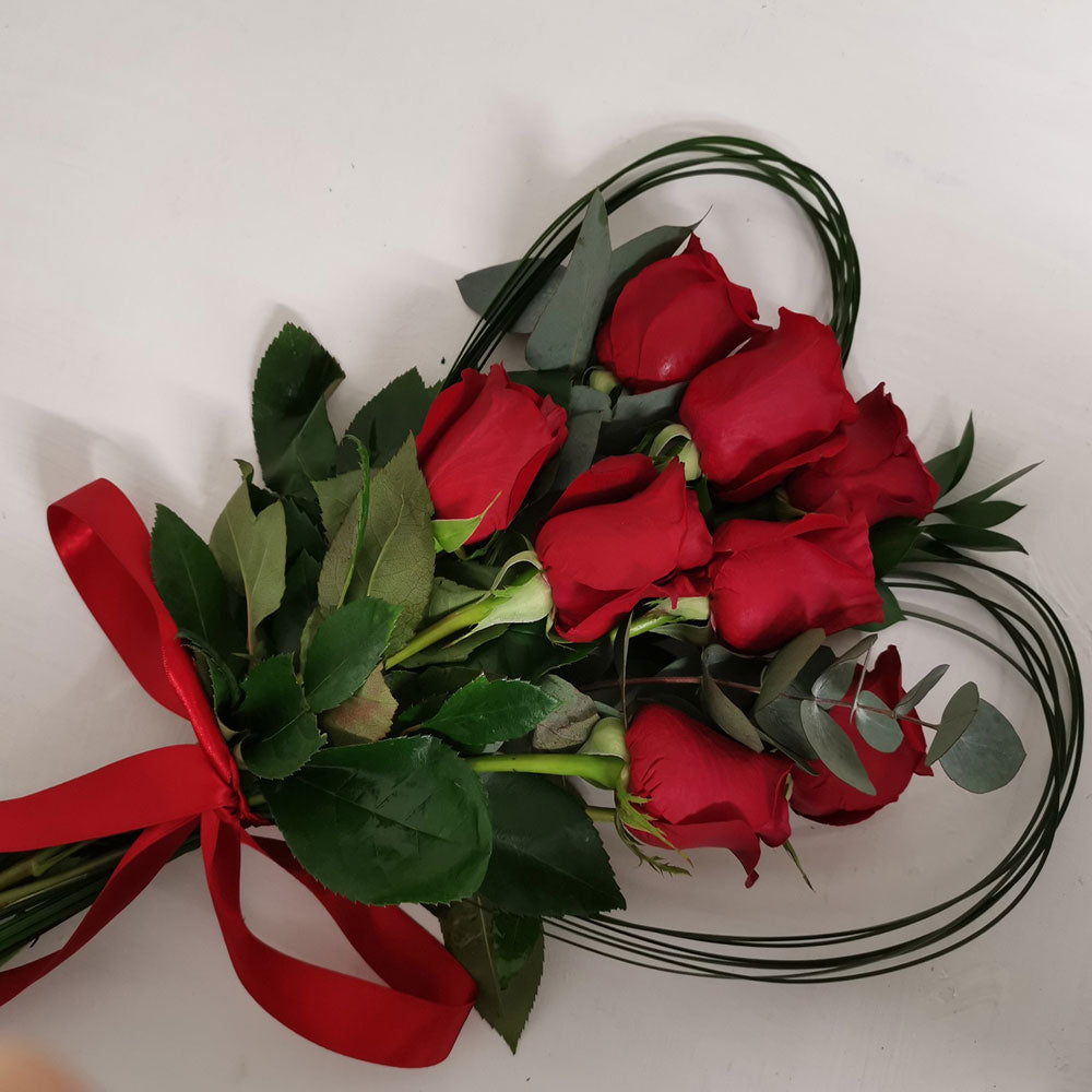 Beautiful Roses with greenery heart
